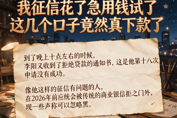 我征信花了急用钱试了这几个口子竟然真下款了