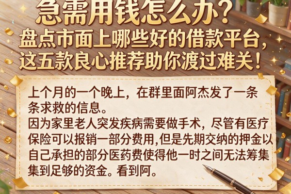 急需用钱怎么办？盘点市面上哪些好的借款平台，这五款良心推荐助你渡过难关！
