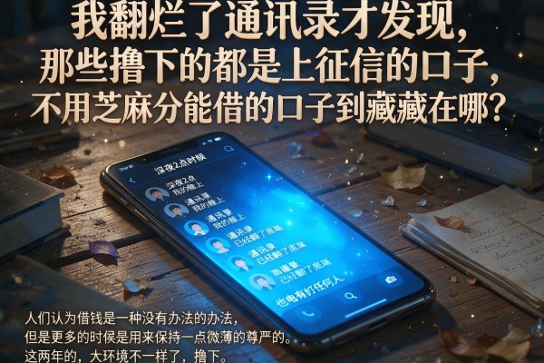 我翻烂了通讯录才发现，那些撸下的都是上征信的口子，不用芝麻分能借的口子到底藏在哪