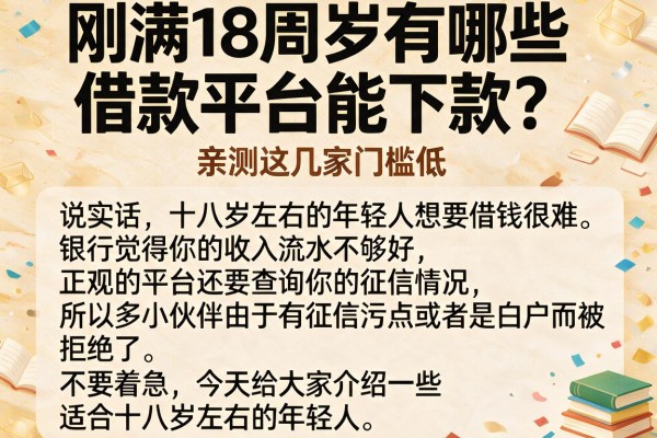 刚满18周岁有哪些借款平台能下款?亲测这几家门槛低