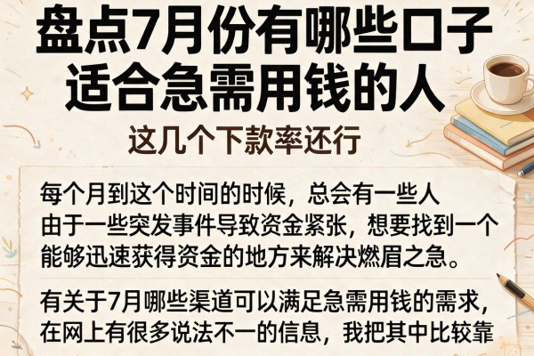 盘点7月份有哪些口子适合急需用钱的人，这几个下款率还行