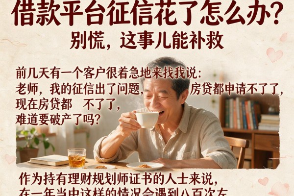 借款平台征信花了怎么办？别慌，这事儿能补救