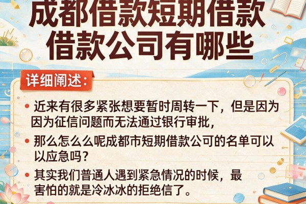 成都借款短期借款公司有哪些，详细阐述五个征信瑕疵也能借网贷轻松下款的口子