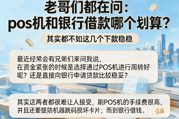 老哥们都在问：pos机和银行借款哪个划算？其实都不如这几个下款稳