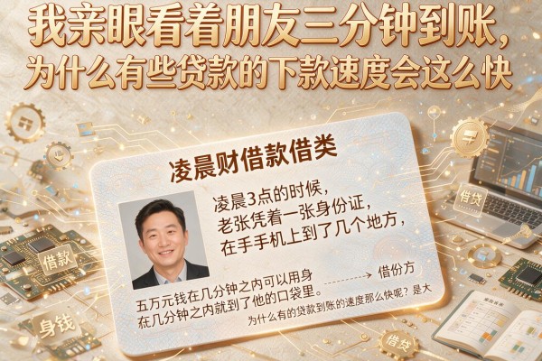 我亲眼看着朋友三分钟到账，为什么有些贷款的下款速度会这么快