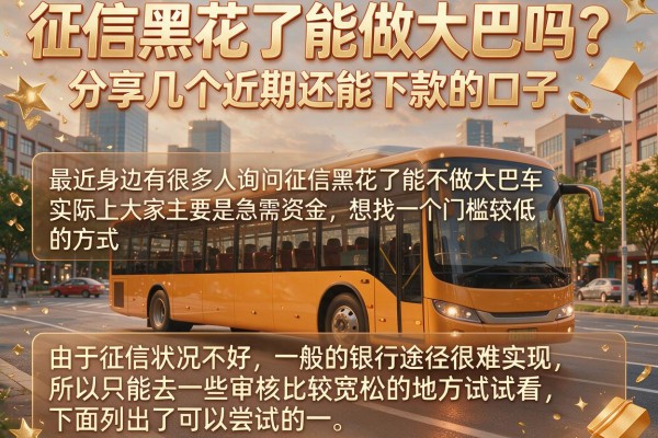 征信黑花了能做大巴吗？分享几个近期还能下款的口子