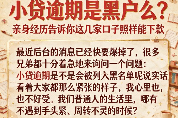 小贷逾期是黑户么？亲身经历告诉你这几家口子照样能下款