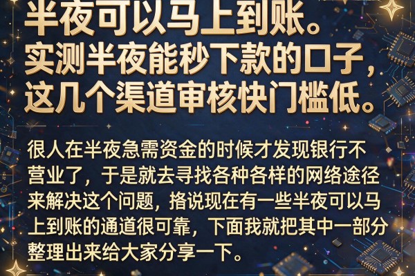 实测半夜能秒下款的口子，这几个渠道审核快门槛低