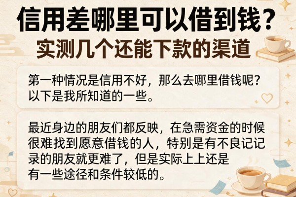 信用差哪里可以借到钱？实测几个还能下款的渠道