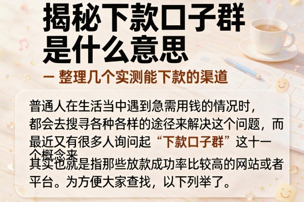 揭秘下款口子群是什么意思,整理几个实测能下款的渠道