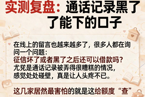 实测复盘:通话记录黑了能下的口子,这几家居然真的给额度
