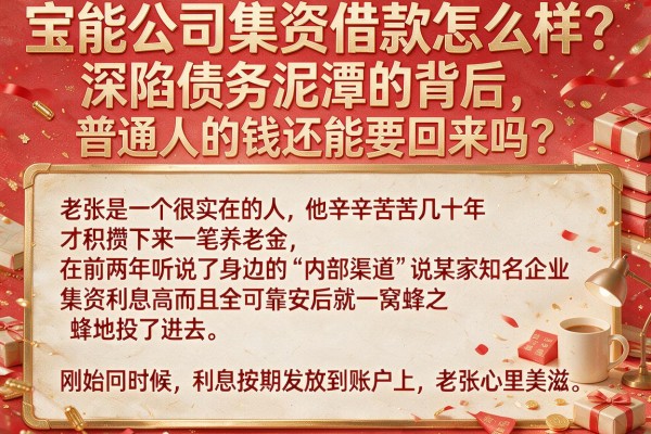 宝能公司集资借款怎么样？深陷债务泥潭的背后，普通人的钱还能要回来吗？