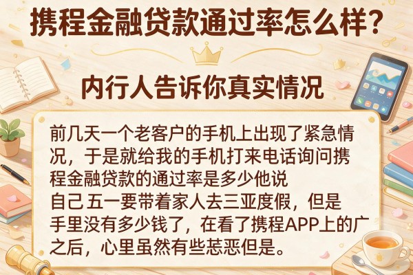 携程金融贷款通过率怎么样？内行人告诉你真实情况