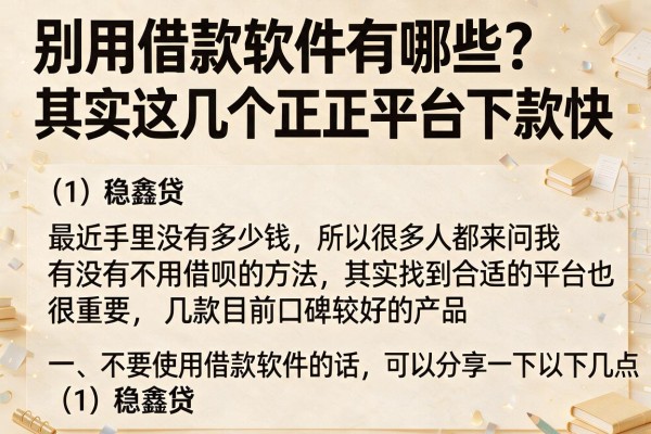 别用借款软件有哪些？其实这几个正规平台下款快