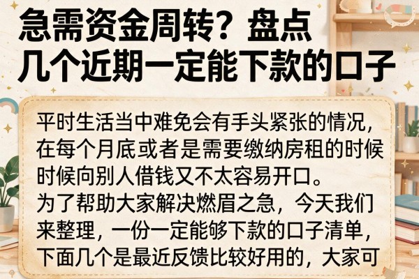 急需资金周转？盘点几个近期一定能下款的口子