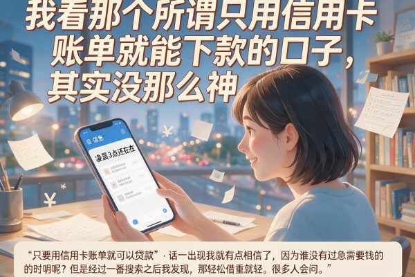 我看那个所谓只用信用卡账单就能下款的口子，其实没那么神