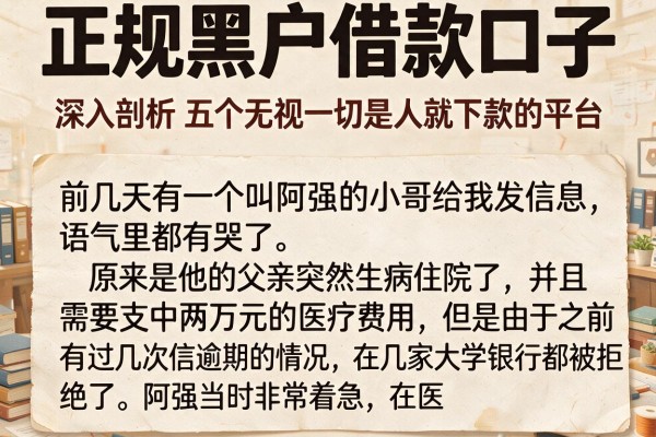 正规黑户借款口子，深入剖析五个无视一切是人就下款的平台