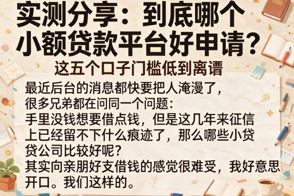 实测分享：到底哪个小额贷款平台好申请？这五个口子门槛低到离谱