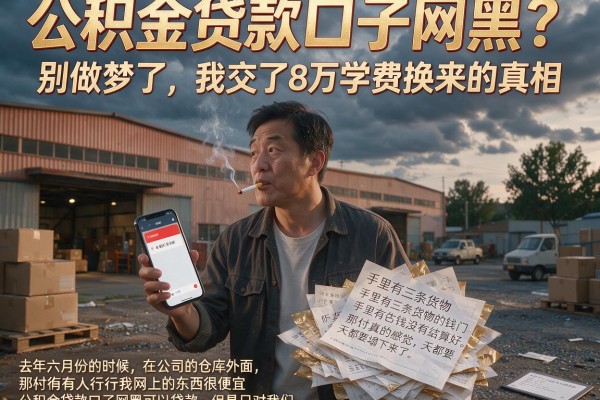 公积金贷款口子网黑?别做梦了,我交了8万学费换来的真相