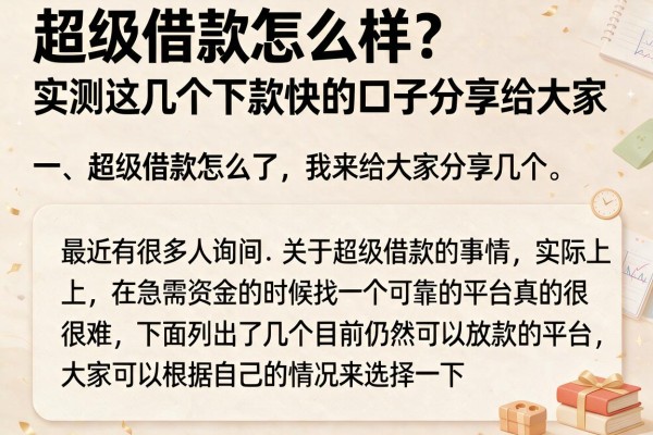 超级借款怎么样？实测这几个下款快的口子分享给大家