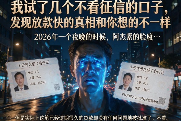 我试了几个不看征信的口子，发现放款快的真相和你想的不一样