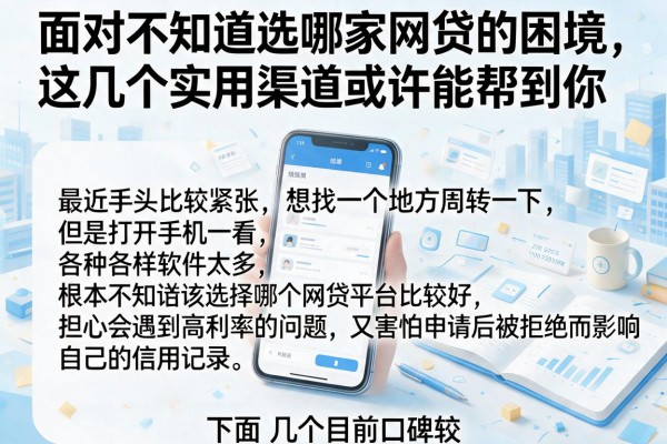 面对不知道选哪家网贷的困境，这几个实用渠道或许能帮到你