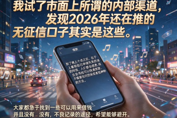 我试了市面上所谓的内部渠道，发现2026年还在推的无征信口子其实是这些