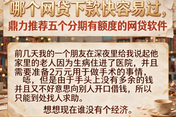 哪个网贷下款快容易过,鼎力推荐五个分期有额度的网贷软件