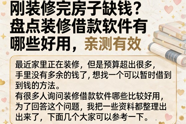 刚装修完房子缺钱？盘点装修借款软件有哪些好用，亲测有效
