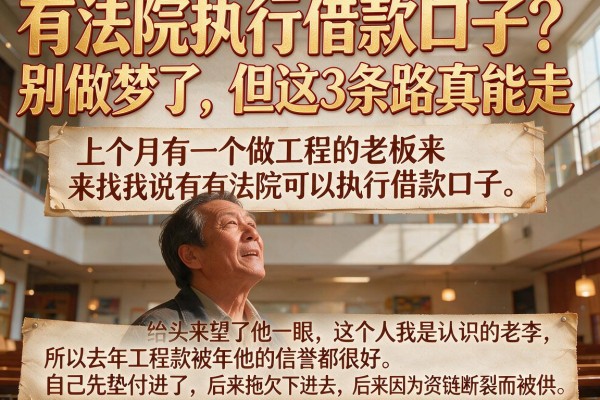 有法院执行借款口子？别做梦了，但这3条路真能走
