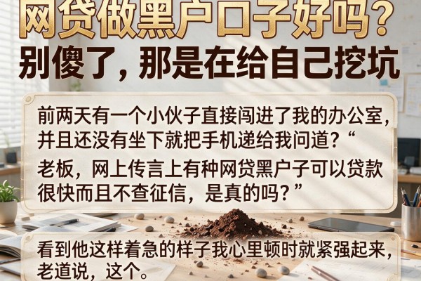 网贷做黑户口子好吗？别傻了，那是在给自己挖坑