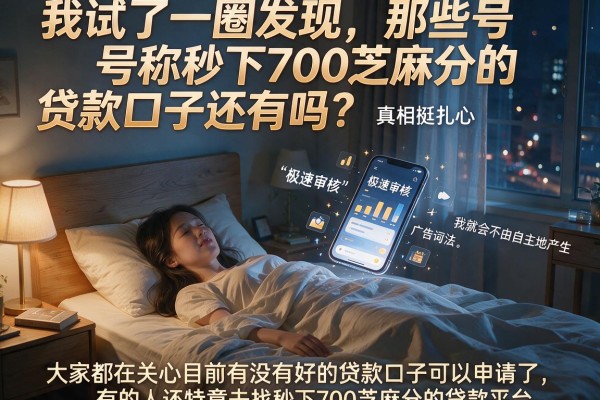 我试了一圈发现，那些号称秒下700芝麻分的贷款口子还有吗，真相挺扎心