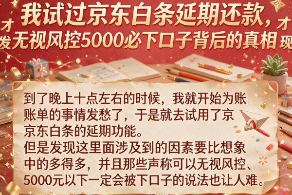 我试过京东白条延期还款，才发现无视风控5000必下口子背后的真相