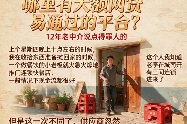 哪里有大额网贷易通过的平台？12年老中介说点得罪人的