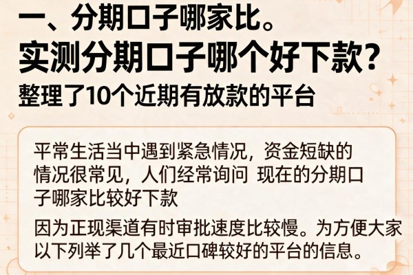 实测分期口子哪个好下款？整理了10个近期有放款的平台