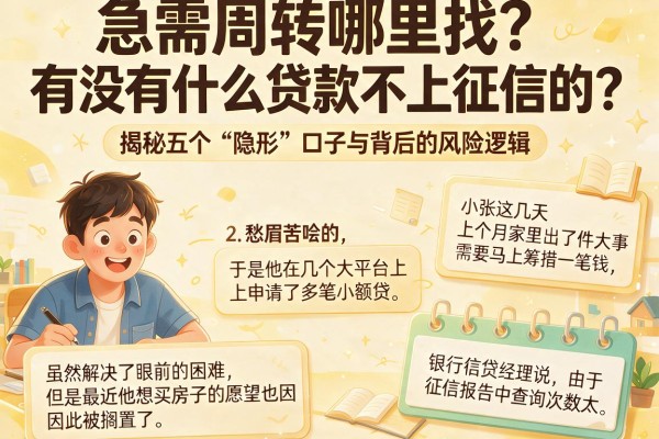急需周转哪里找？有没有什么贷款不上征信的？揭秘五个“隐形”口子与背后的风险逻辑
