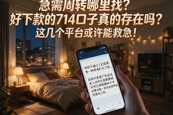 急需周转哪里找？好下款的714口子真的存在吗？这几个平台或许能救急！
