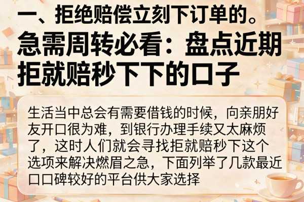 急需周转必看：盘点近期拒就赔秒下的口子