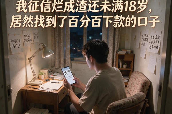 我征信烂成渣还未满18岁，居然找到了百分百下款的口子
