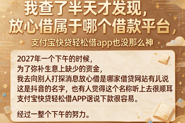 我查了半天才发现放心借属于哪个借款平台，支付宝快贷轻松借app也没那么神