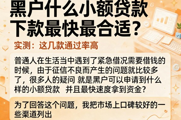 黑户什么小额贷款下款最快最合适？实测这几款通过率高