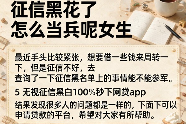 征信黑花了怎么当兵呢女生，详尽说明5个无视征信黑白100%秒下网贷app