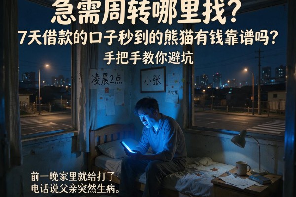 急需周转哪里找？7天借款的口子秒到的熊猫有钱靠谱吗？手把手教你避坑