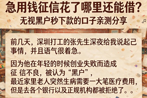 急用钱征信花了哪里还能借？无视黑户秒下款的口子亲测分享