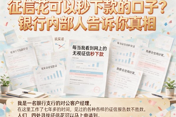 征信花可以秒下款的口子？银行内部人告诉你真相