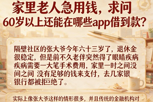 家里老人急用钱,求问60岁以上还能在哪些app借到款?