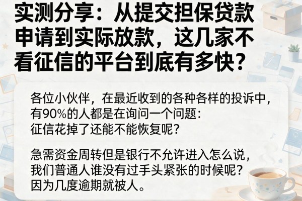 实测分享:从提交担保贷款申请到实际放款,这几家不看征信的平台到底有多快?