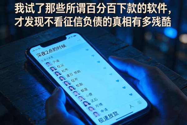 我试了那些所谓百分百下款的软件,才发现不看征信负债的真相有多残酷