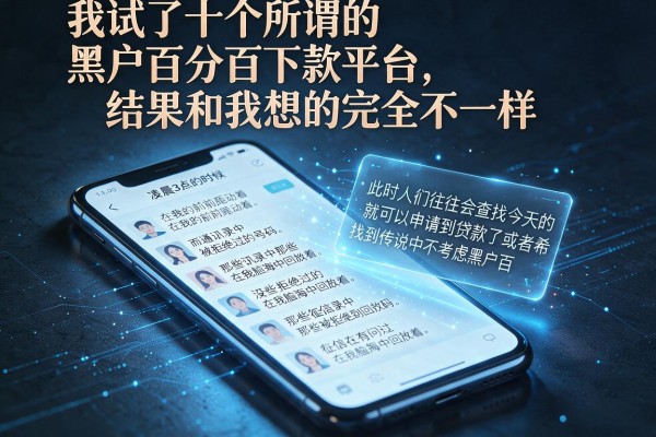我试了十个所谓的黑户百分百下款平台，结果和我想的完全不一样