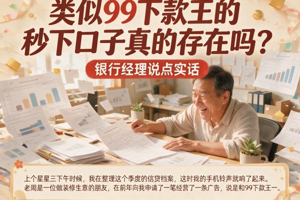 类似99下款王的秒下口子真的存在吗?银行经理说点实话